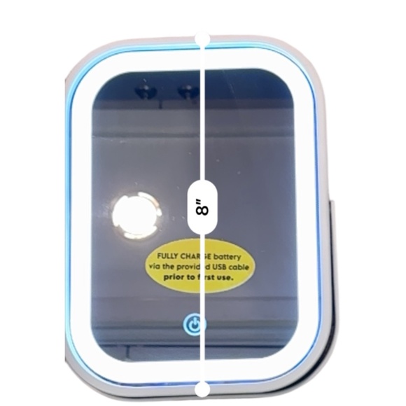 LED Lighted Vanity Mirror with USB Charging - Blue - Picture 4 of 5